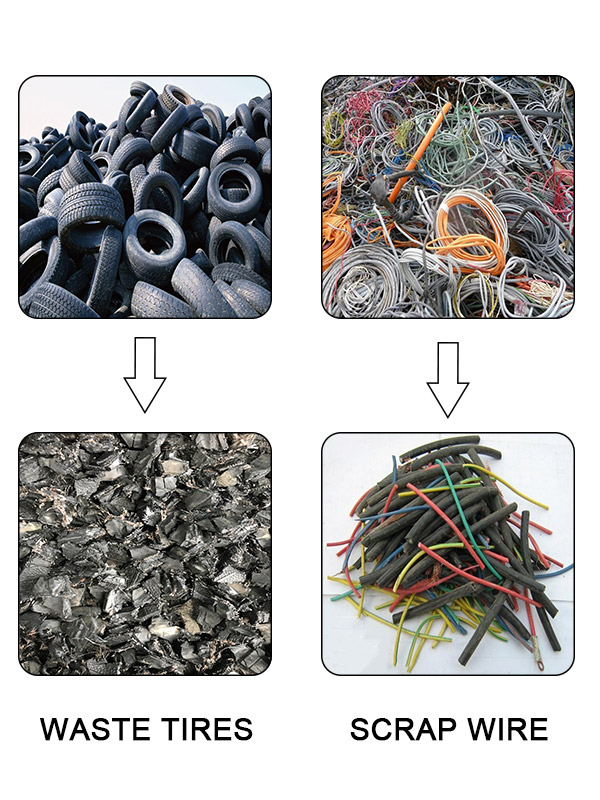 Shredder material treatment effect display